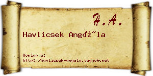 Havlicsek Angéla névjegykártya